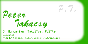 peter takacsy business card